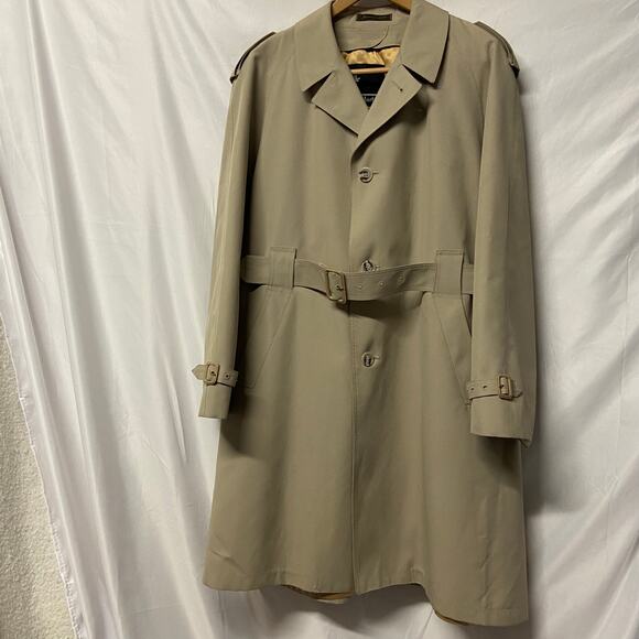 Misty Harbor Trench Coat 80's Zip Out Lining W/Belt Rain Duster Khaki 42 Reg VTG